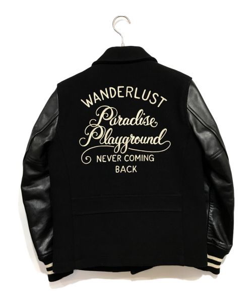 COOTIE PRODUCTIONS（クーティープロダクツ）COOTIE PRODUCTIONS (クーティープロダクツ) レザー切替ワッペンスタジャン ブラック サイズ:SMALLの古着・服飾アイテム