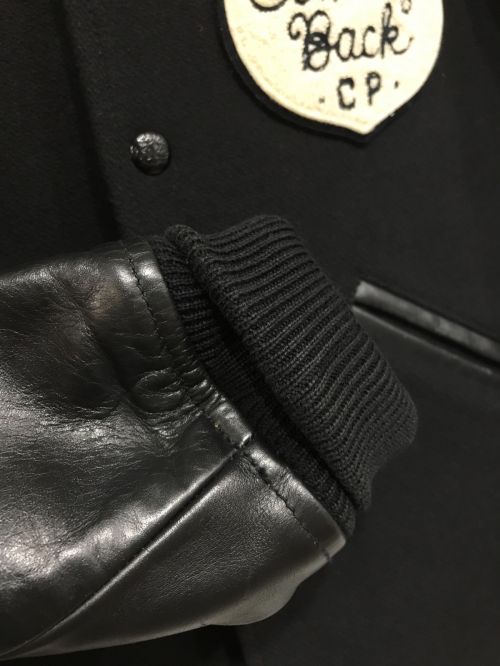 COOTIE PRODUCTIONS（クーティープロダクツ）COOTIE PRODUCTIONS (クーティープロダクツ) レザー切替ワッペンスタジャン ブラック サイズ:SMALLの古着・服飾アイテム