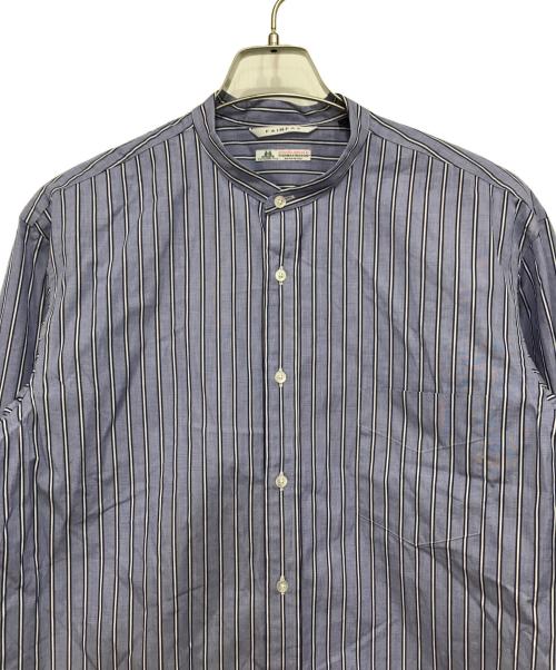 FAIRFAX（フェアファックス）FAIRFAX (フェアファックス) ストライプバンドカラーシャツ ネイビー サイズ:Lの古着・服飾アイテム