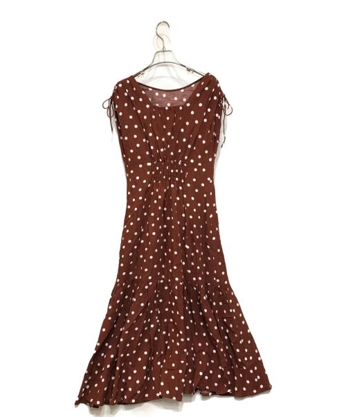Mystrada（マイストラーダ）Mystrada (マイストラーダ) ドット柄ワンピース ブラウン サイズ:38の古着・服飾アイテム