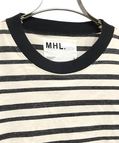 MHL（エムエイチエル）MHL (エムエイチエル) ボーダーTシャツ ホワイト×ブラック サイズ:Ⅱの古着・服飾アイテム