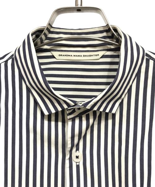 GRANDMA MAMA DAUGHTER（グランマママドーター）GRANDMA MAMA DAUGHTER (グランマママドーター) ストライプショートシャツ ブルーの古着・服飾アイテム