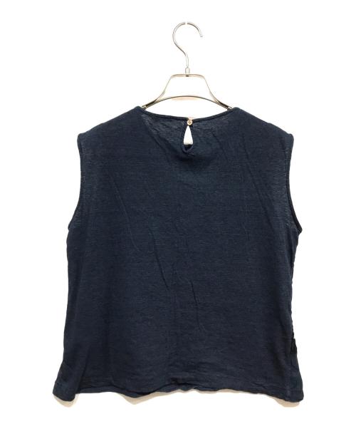 45R（フォーティファイブ・アール）45R (フォーティファイブ・アール) 藍染めチューリップ刺繍ブラウス インディゴ サイズ:2の古着・服飾アイテム