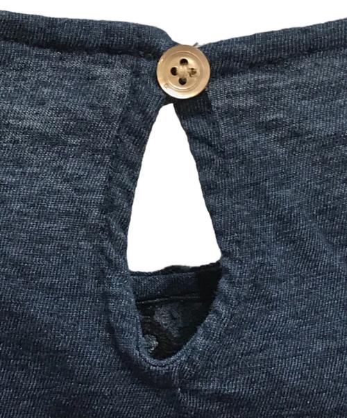 45R（フォーティファイブ・アール）45R (フォーティファイブ・アール) 藍染めチューリップ刺繍ブラウス インディゴ サイズ:2の古着・服飾アイテム