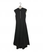 WRAPINKNOTラッピンノット）の古着「STUDIOUS別注 フレンチスリーブハーフジップワンピース」｜ブラック