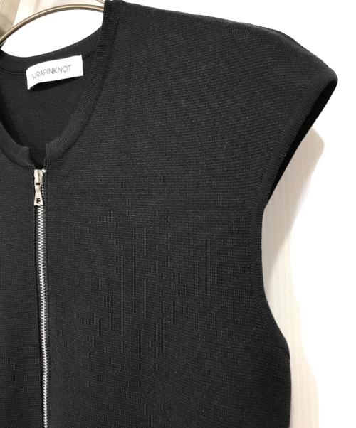 WRAPINKNOT（ラッピンノット）WRAPINKNOT (ラッピンノット) STUDIOUS別注 フレンチスリーブハーフジップワンピース ブラックの古着・服飾アイテム