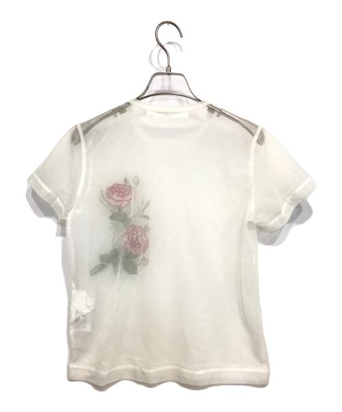 JUNYA WATANABE COMME des GARCONS（ジュンヤワタナベ コムデギャルソン）JUNYA WATANABE COMME des GARCONS ((ジュンヤワタナベ コムデギャルソン) オールドフラワー刺繍シアーTシャツ ホワイト サイズ:記載なしの古着・服飾アイテム