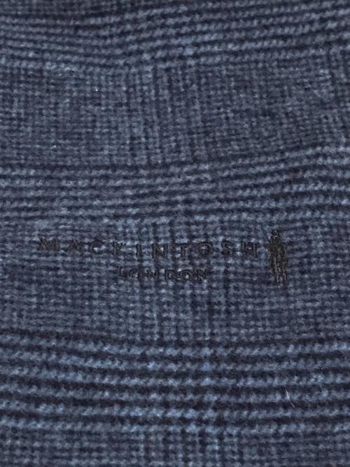MACKINTOSH LONDON（マッキントッシュ ロンドン）MACKINTOSH LONDON (マッキントッシュ ロンドン) ウールチェックマフラー ネイビーの古着・服飾アイテム
