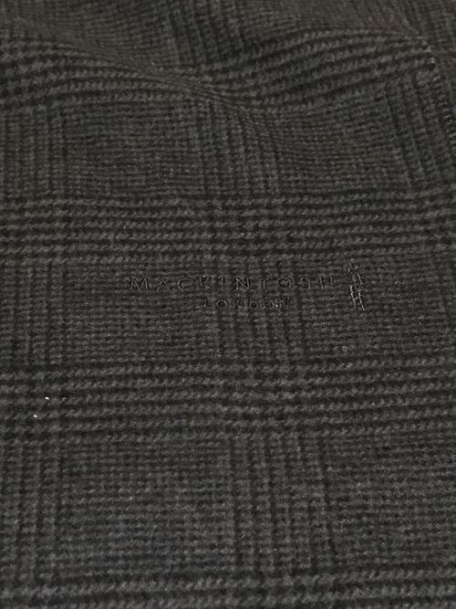 MACKINTOSH LONDON（マッキントッシュ ロンドン）MACKINTOSH LONDON (マッキントッシュ ロンドン) ウールチェックストール チャコールグレーの古着・服飾アイテム