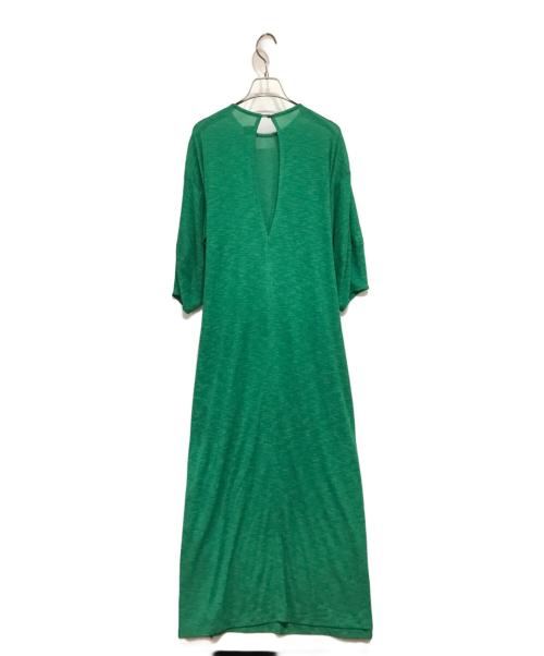 RELDI（レルディ）reldi (レルディ) WRAPED JERSEY DRESS シアーワンピース グリーン サイズ:Fの古着・服飾アイテム