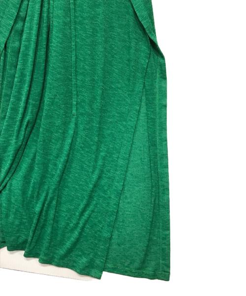 RELDI（レルディ）reldi (レルディ) WRAPED JERSEY DRESS シアーワンピース グリーン サイズ:Fの古着・服飾アイテム