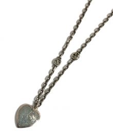 GUCCI（グッチ）の古着「インターロッキングG ハート ネックレス」｜シルバー(色)×ブルー