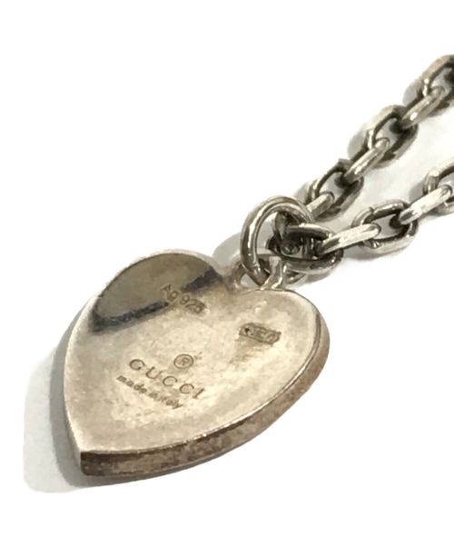 GUCCI（グッチ）GUCCI (グッチ) インターロッキングG ハート ネックレス シルバー(色)×ブルー サイズ:記載なしの古着・服飾アイテム
