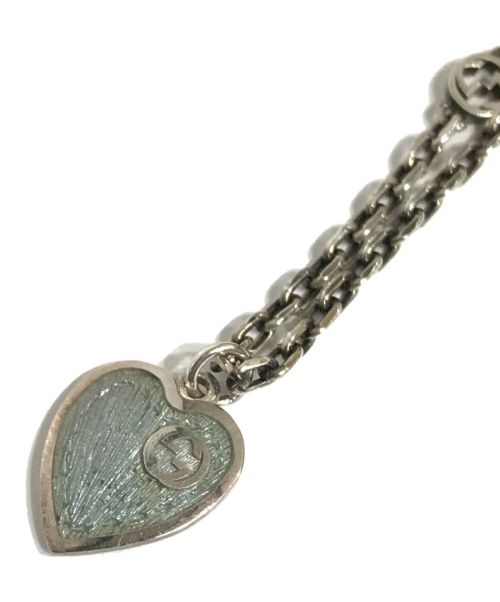 GUCCI（グッチ）GUCCI (グッチ) インターロッキングG ハート ネックレス シルバー(色)×ブルー サイズ:記載なしの古着・服飾アイテム