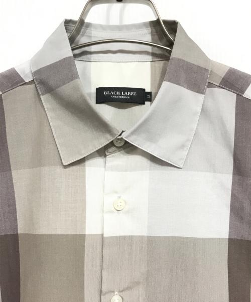 BLACK LABEL CRESTBRIDGE（ブラックレーベル クレストブリッジ）BLACK LABEL CRESTBRIDGE (ブラックレーベル クレストブリッジ) ハイツイスト クレストブリッジチェック レギュラーシャツ ブラウン サイズ:Mの古着・服飾アイテム