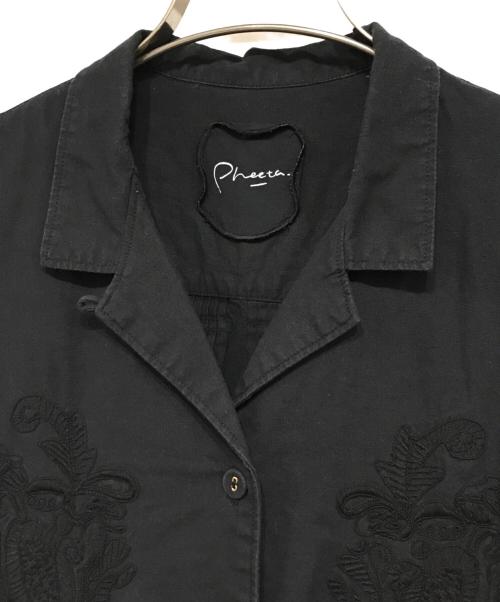 pheeta（フィータ）Pheeta (フィータ) 刺繍半袖シャツ ブラック サイズ:記載なしの古着・服飾アイテム
