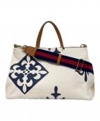 russetラシット）の古着「キャンバスショルダーバッグ」｜アイボリー×ネイビー