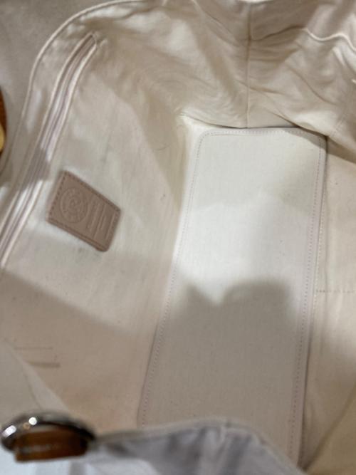 russet（ラシット）russet (ラシット) キャンバスショルダーバッグ アイボリー×ネイビーの古着・服飾アイテム