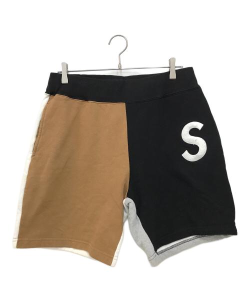 SUPREME（シュプリーム）SUPREME (シュプリーム) S Logo Colorblocked Sweatshort スウェットバイカラーショーツ ブラック×ブラウン サイズ:Mの古着・服飾アイテム