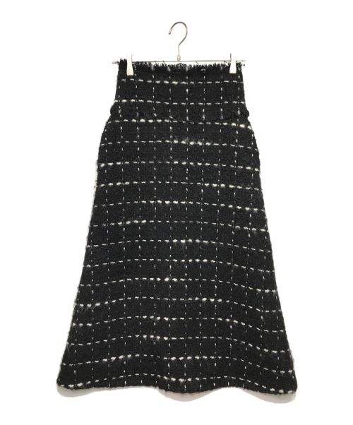 Curensology（カレンソロジー）Curensology (カレンソロジー) モノトーンツイードスカート ブラック サイズ:36の古着・服飾アイテム