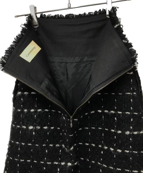 Curensology（カレンソロジー）Curensology (カレンソロジー) モノトーンツイードスカート ブラック サイズ:36の古着・服飾アイテム