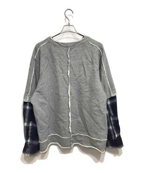 PRANK PROJECT（プランクプロジェクト）PRANK PROJECT (プランクプロジェクト) Shirt Layered Sweatshirt グレー サイズ:FREEの古着・服飾アイテム