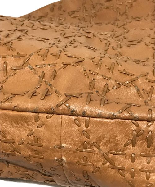 Christian Dior（クリスチャン ディオール）Christian Dior (クリスチャン ディオール) ロゴチャームレザーハンドバッグ ブラウンの古着・服飾アイテム