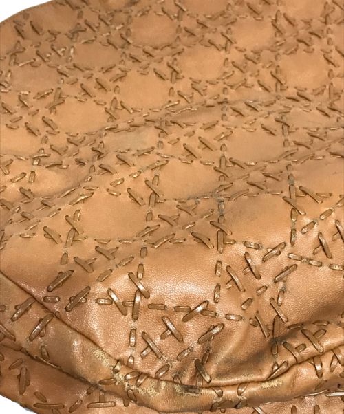 Christian Dior（クリスチャン ディオール）Christian Dior (クリスチャン ディオール) ロゴチャームレザーハンドバッグ ブラウンの古着・服飾アイテム