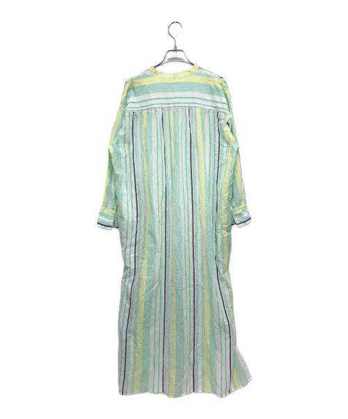 ne quittez pas（ヌキテパ）ne quittez pas (ヌキテパ) ストライプクルタドレス ホワイト×グリーン サイズ:-の古着・服飾アイテム