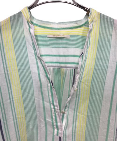 ne quittez pas（ヌキテパ）ne quittez pas (ヌキテパ) ストライプクルタドレス ホワイト×グリーン サイズ:-の古着・服飾アイテム