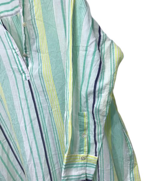 ne quittez pas（ヌキテパ）ne quittez pas (ヌキテパ) ストライプクルタドレス ホワイト×グリーン サイズ:-の古着・服飾アイテム