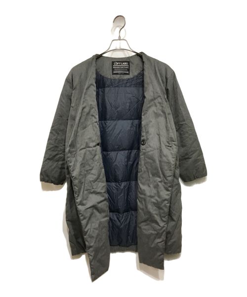 The Loft labo（ザロフトラボ）the loft labo (ザロフトラボ) ノーカラーダウンコート グレーの古着・服飾アイテム