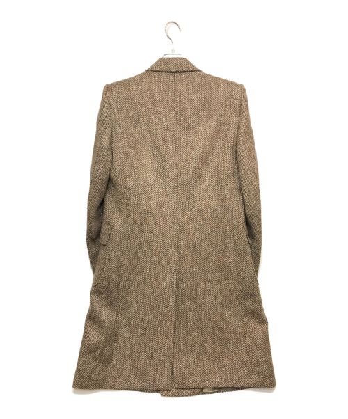 GUCCI（グッチ）GUCCI (グッチ) 22AW ZAFUT ウールヘリンボーンダブルブレストコート ブラウン サイズ:48の古着・服飾アイテム