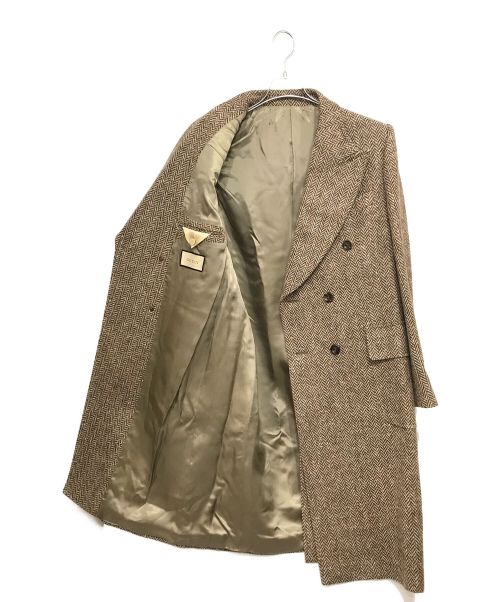 GUCCI（グッチ）GUCCI (グッチ) 22AW ZAFUT ウールヘリンボーンダブルブレストコート ブラウン サイズ:48の古着・服飾アイテム
