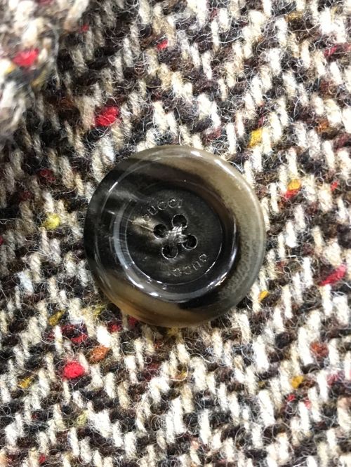 GUCCI（グッチ）GUCCI (グッチ) 22AW ZAFUT ウールヘリンボーンダブルブレストコート ブラウン サイズ:48の古着・服飾アイテム
