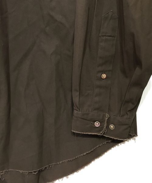 MARKA（マーカ）MARKA (マーカ) 別注 カットオフバンドカラーシャツ ブラウン サイズ:2の古着・服飾アイテム