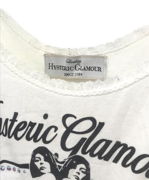 Hysteric Glamour（ヒステリックグラマー）Hysteric Glamour (ヒステリックグラマー) ラインストーン付ノースリーブカットソー ホワイト サイズ:FREEの古着・服飾アイテム