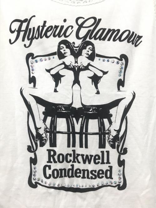 Hysteric Glamour（ヒステリックグラマー）Hysteric Glamour (ヒステリックグラマー) ラインストーン付ノースリーブカットソー ホワイト サイズ:FREEの古着・服飾アイテム