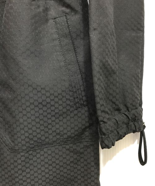GUCCI（グッチ）GUCCI (グッチ) GG シルク混フーデッドコート ブラック サイズ:36の古着・服飾アイテム