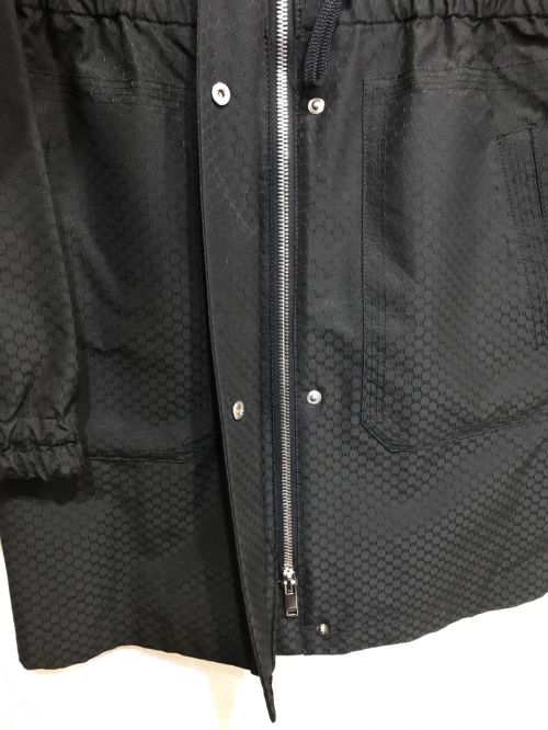 GUCCI（グッチ）GUCCI (グッチ) GG シルク混フーデッドコート ブラック サイズ:36の古着・服飾アイテム