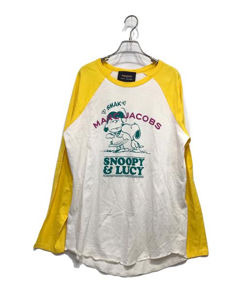 PEANUTS（ピーナッツ）PEANUTS (ピーナッツ) MARC JACOBS (マーク ジェイコブス) ラグランTシャツ ホワイト×イエロー サイズ:Mの古着・服飾アイテム