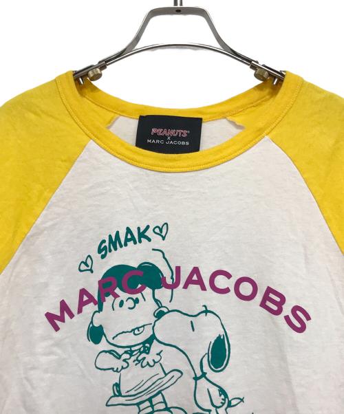 PEANUTS（ピーナッツ）PEANUTS (ピーナッツ) MARC JACOBS (マーク ジェイコブス) ラグランTシャツ ホワイト×イエロー サイズ:Mの古着・服飾アイテム