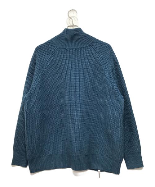 NO ID.（ノーアイディー）NO ID. (ノーアイディー) アシンメトリーZIPニットタートルネックCD カーディガン ジップギミックニット ブルー サイズ:FREEの古着・服飾アイテム