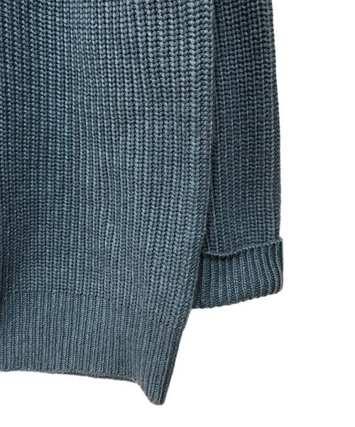 NO ID.（ノーアイディー）NO ID. (ノーアイディー) アシンメトリーZIPニットタートルネックCD カーディガン ジップギミックニット ブルー サイズ:FREEの古着・服飾アイテム