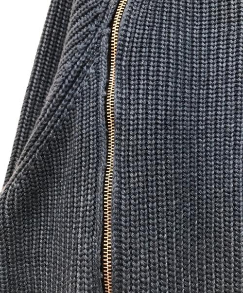 NO ID.（ノーアイディー）NO ID. (ノーアイディー) アシンメトリーZIPニットタートルネックCD カーディガン ジップギミックニット ブルー サイズ:FREEの古着・服飾アイテム