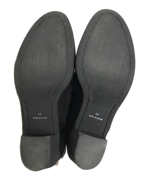 NO ID.（ノーアイディー）NO ID. (ノーアイディー) ドレープヒールブーツ ブラック サイズ:40の古着・服飾アイテム