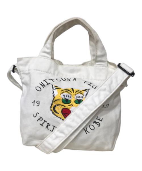 Onitsuka Tiger（オニツカタイガー）Onitsuka Tiger (オニツカタイガー) SMALL CANVAS BAG ホワイトの古着・服飾アイテム
