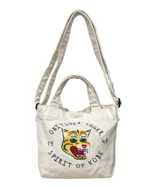 Onitsuka Tiger（オニツカタイガー）Onitsuka Tiger (オニツカタイガー) SMALL CANVAS BAG ホワイトの古着・服飾アイテム