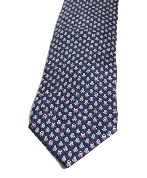 HERMES（エルメス）HERMES (エルメス) ペンギン柄ネクタイ ブルー サイズ:-の古着・服飾アイテム