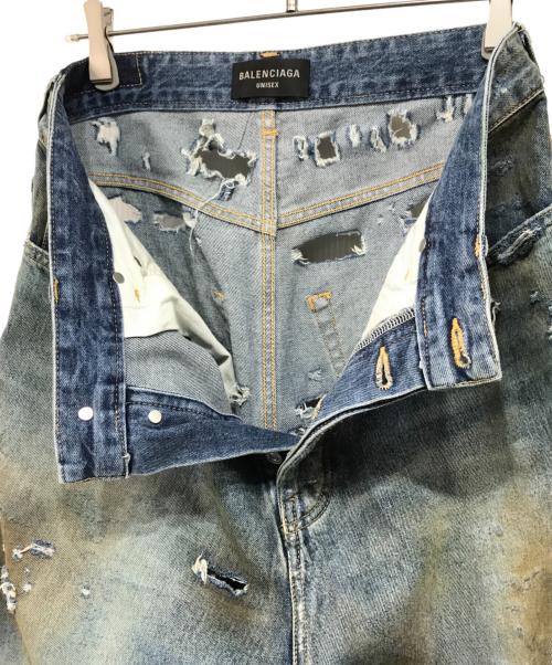 BALENCIAGA（バレンシアガ）BALENCIAGA (バレンシアガ) 23SS SUPER DESTROYED BAGGY デニムパンツ ブルー サイズ:Sの古着・服飾アイテム